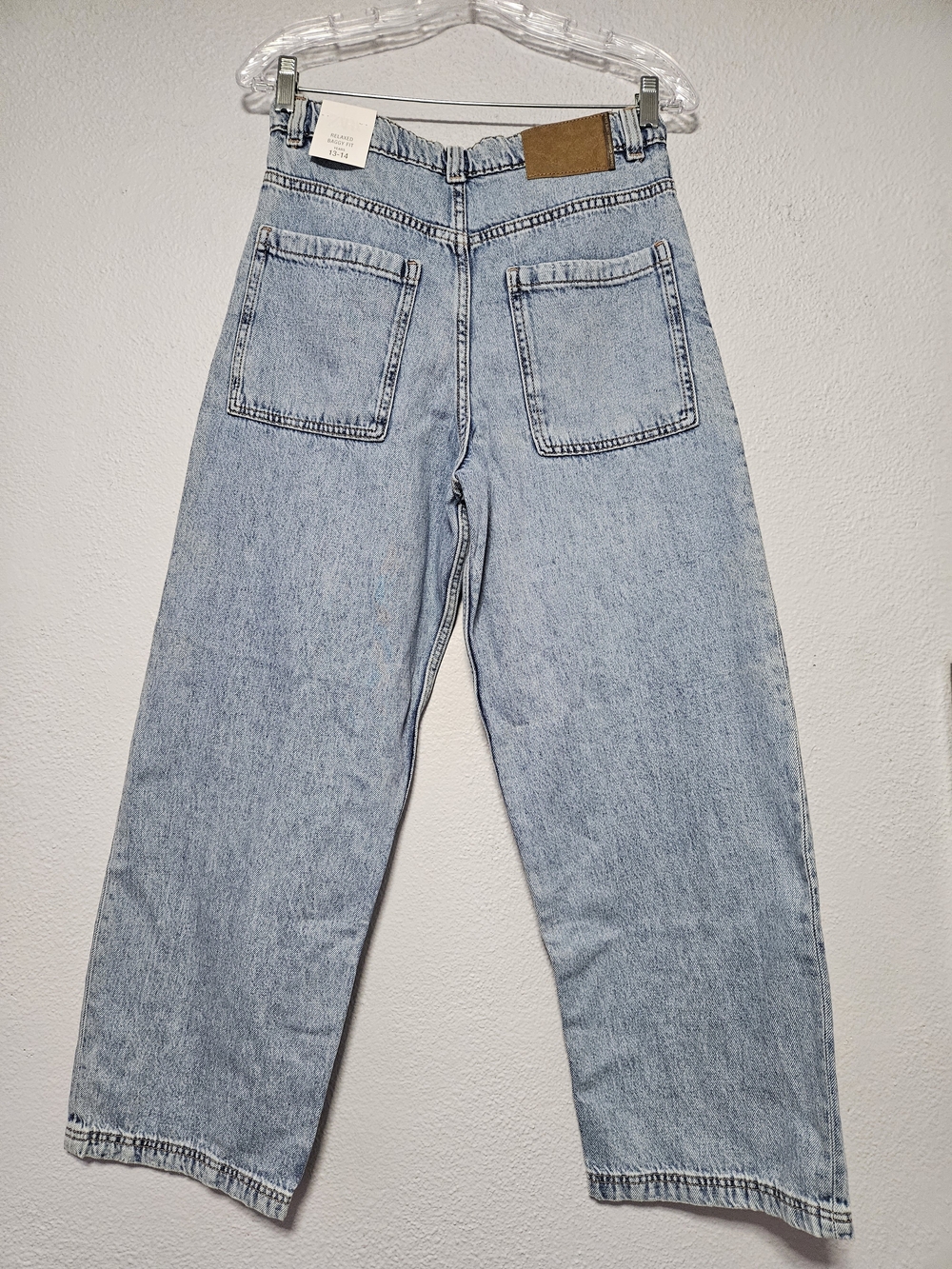 NWT Zara Relaxed Baggy Fit Years 13-14 in Light Blue Denim Jeans - Picture 2 of 10